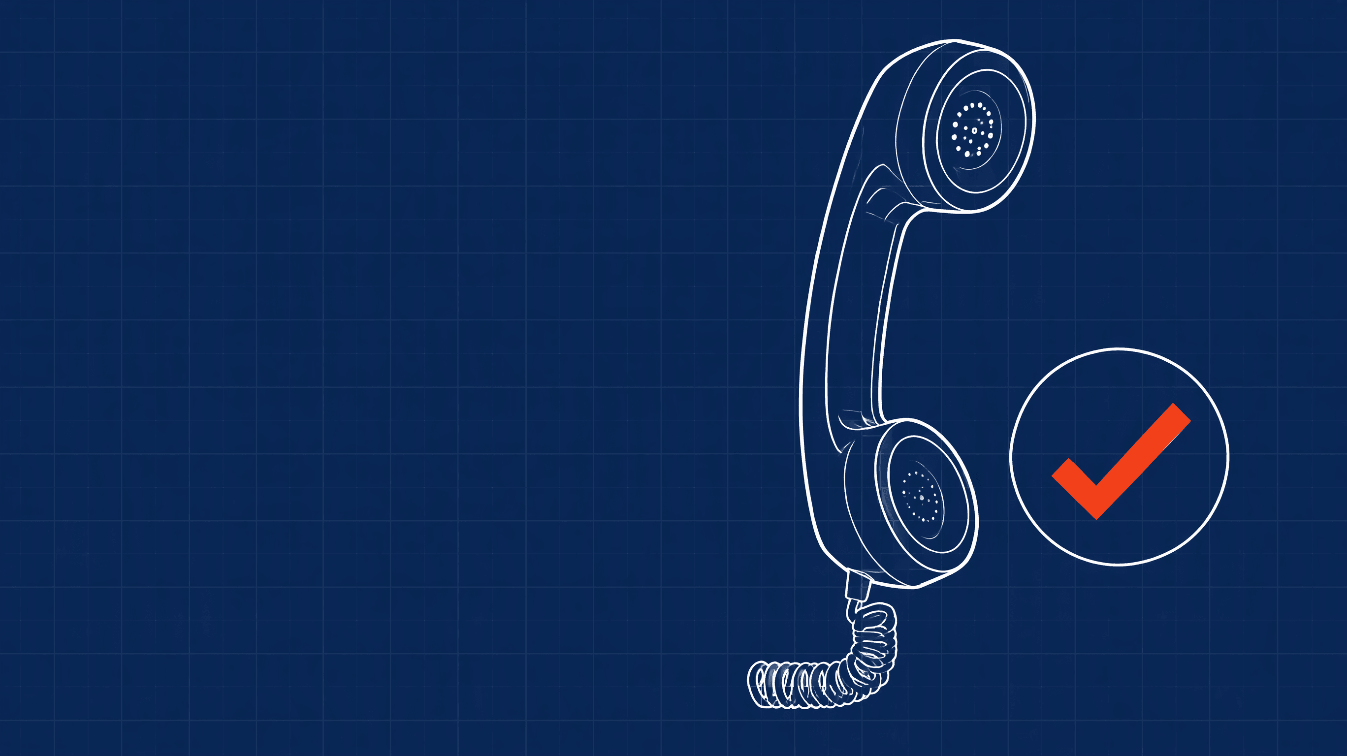 A phone handset with a green check mark, representing a power dialer that only connects reps to real people